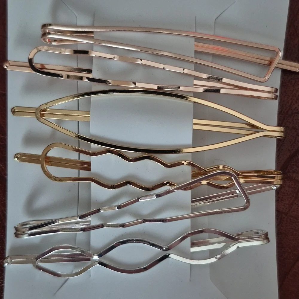 Tri-coloured Hair Pins From Ardene, 6 Pack, New With Tags - Picture 6 of 6
